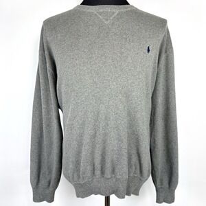 Polo Ralph Lauren Sweatshirt Men 2XLT Gray Cotton Preppy Pullover Casual Sweater